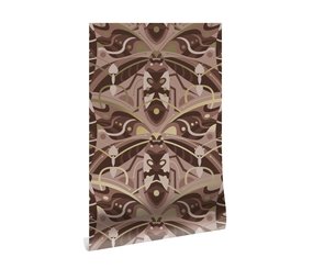 KEK Amsterdam Carta da parati art deco oro scarabeo animaux - taupe