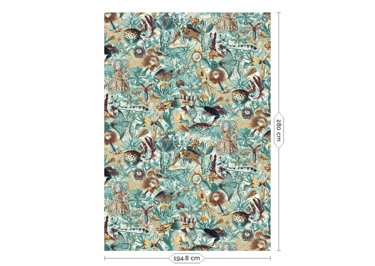 KEK Amsterdam Undervannsjungelveggmaleri WP-683 - 194,8 x 280 cm