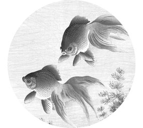 KEK Amsterdam Cercle de papier peint poisson rouge SC-005 - ø 142,5 cm