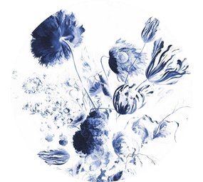 KEK Amsterdam Kungsblå blommor tapet cirkel SC-002 - ø 142,5 cm