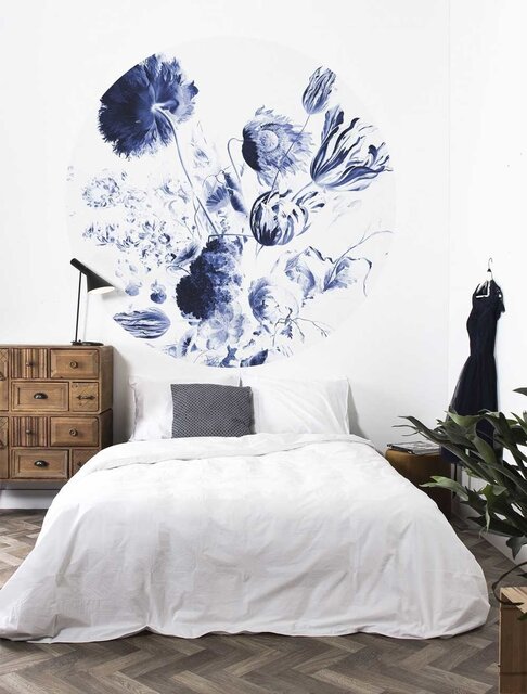 KEK Amsterdam Kungsblå blomtapeter cirkel CK-002 - ø190cm