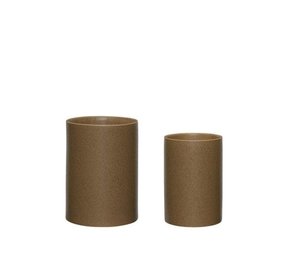Hubsch Pots de fleurs Edna marron lot de 2 pièces Hubsch Pots de fleurs Edna marron lot de 2 pièces
