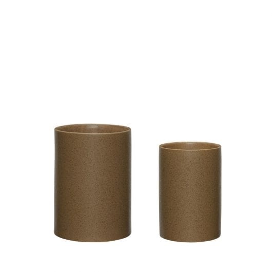 Hubsch Pots de fleurs Edna marron set de 2 pièces - 761504