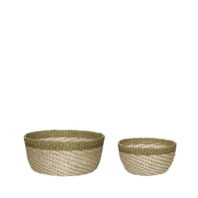 Hubsch Juego de cestas de palma de 2 piezas - 821505