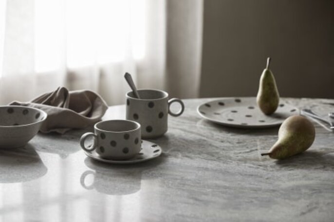 Nordal Körnige Teller S sand/grün Set mit 4 Stück - 57038