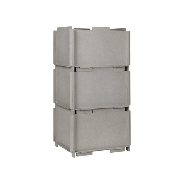 Broste Copenhagen Stacie caja de almacenamiento gris grande - 32000052