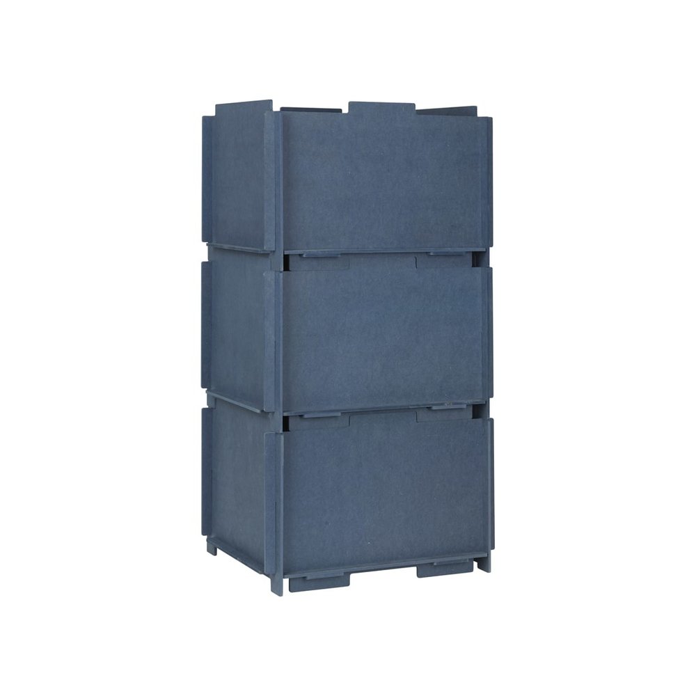 Broste Copenhagen Stacie caja de almacenamiento azul grande - 32000054