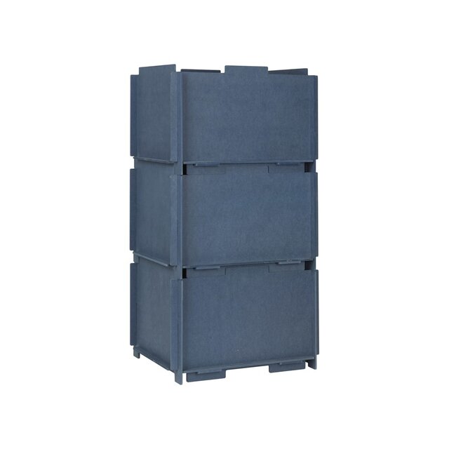 Broste Copenhagen Stacie caja de almacenamiento azul grande - 32000054