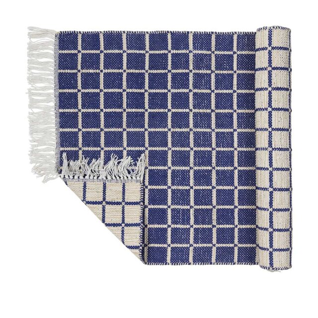 Broste Copenhagen Henny vloerkleed blauw 70x140cm - 70070334