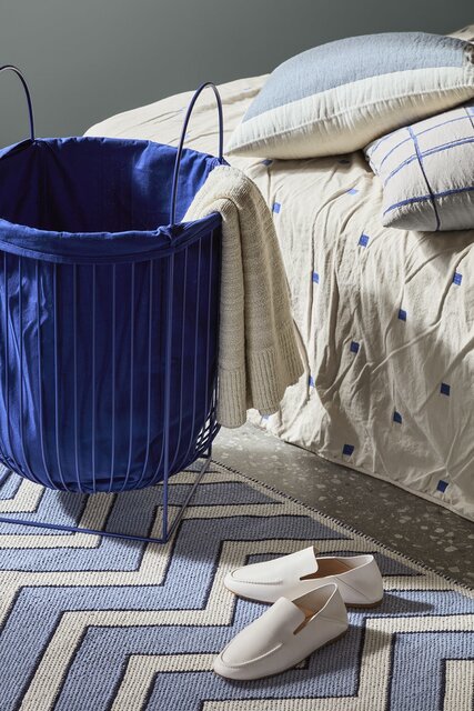 Broste Copenhagen Noah teppe blå 70x140cm - 70070338 Broste Copenhagen Noah teppe blå 70x140cm - 70070338