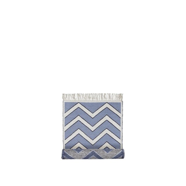 Broste Copenhagen Teppich Noah blau 70x140cm - 70070338