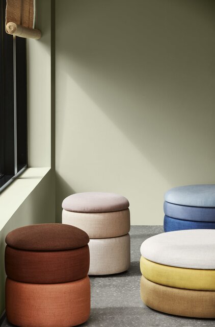 Broste Copenhagen Pouf Pond ocre Ø68cm - 31001107