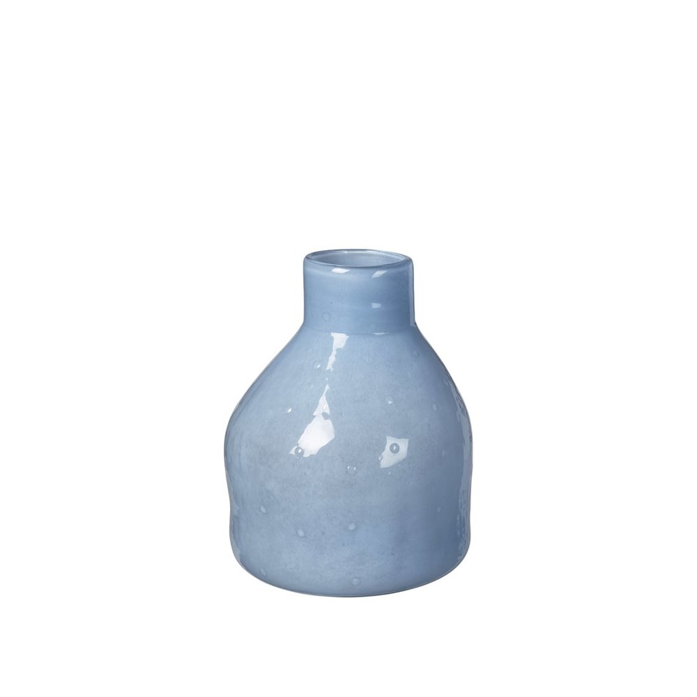 Broste Copenhagen Jarrón Silas azul Ø25cm - 14485046