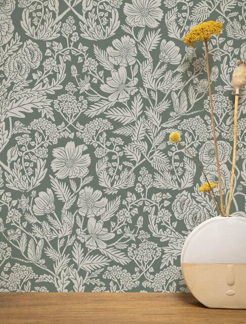 KEK Amsterdam Blomstertapet grøn 100x280cm FR-004