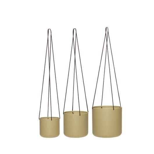Hubsch Bloom pots de fleurs suspendus beige set de 3 pièces - 941601