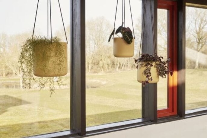 Hubsch Bloom hanging flower pots beige set of 3 pieces - 941601
