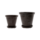 House Doctor Flower bloempot met schotel set van 2 stuks bruin - 210140601 House Doctor Flower bloempot met schotel set van 2 stuks bruin - 210140601
