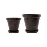 House Doctor Flower flower pot with saucer set of 2 pieces brown - 210140601 House Doctor Flower flower pot with saucer set of 2 pieces brown - 210140601