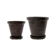 House Doctor Flower bloempot met schotel set van 2 stuks bruin - 210140601 House Doctor Flower bloempot met schotel set van 2 stuks bruin - 210140601