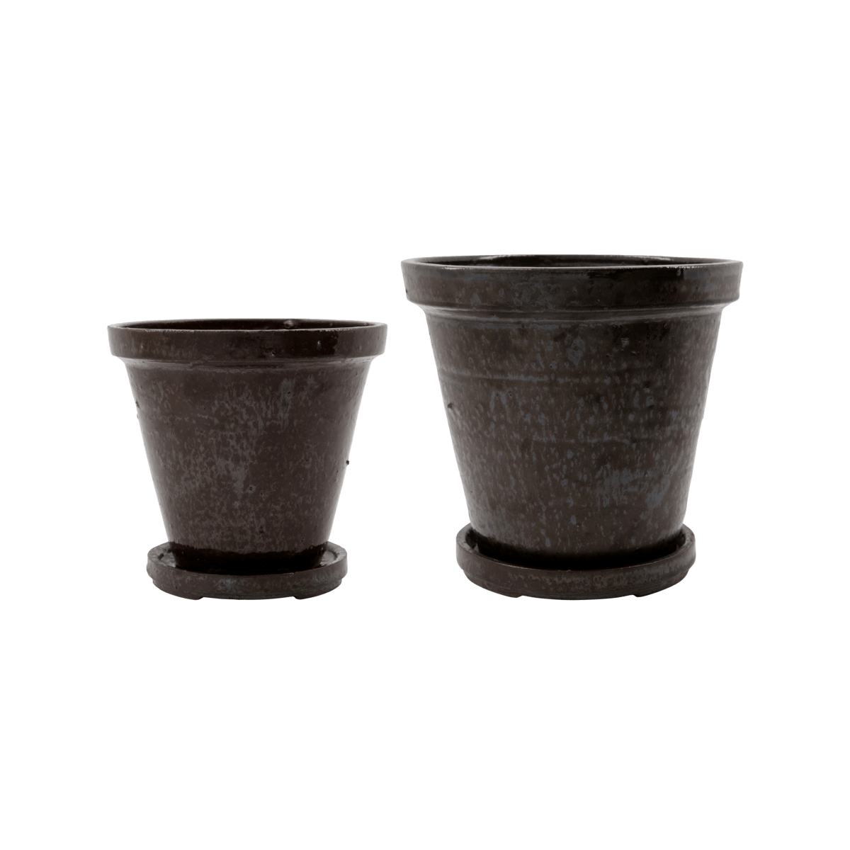 House Doctor Flower Pot de fleurs avec soucoupe set de 2 pièces marron - 210140601