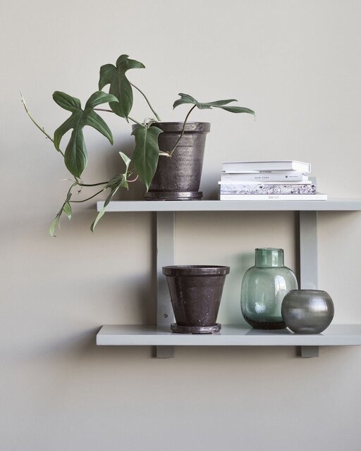 House Doctor Blomsterpotte med tallerken sett med 2 stk brun - 210140601