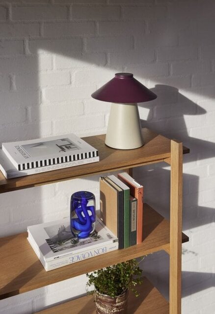 Hubsch Chipper table lamp sand/burgundy - 961615