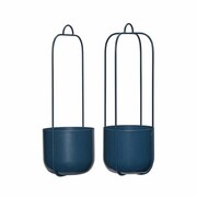 Hubsch Lotus hangende bloempotten set van 2 stuks petrol - 941603 Hubsch Lotus hangende bloempotten set van 2 stuks petrol - 941603