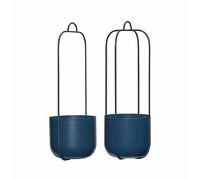 Hubsch Lotus hängende Blumentöpfe 2er-Set petrol Hubsch Lotus hängende Blumentöpfe 2er-Set petrol