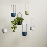 Hubsch Lotus hanging flower pots set of 2 pieces petrol - 941603 Hubsch Lotus hanging flower pots set of 2 pieces petrol - 941603