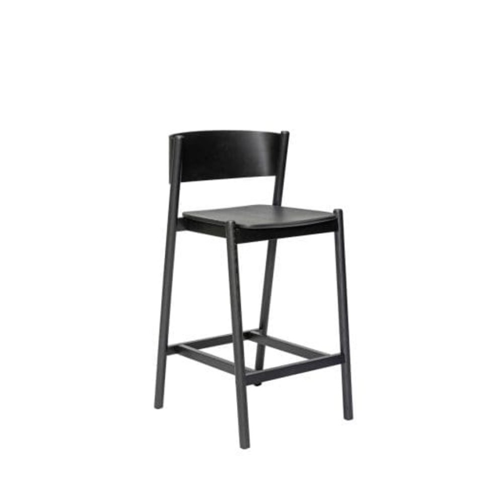 Hubsch Silla de bar oblicua negra - 331608