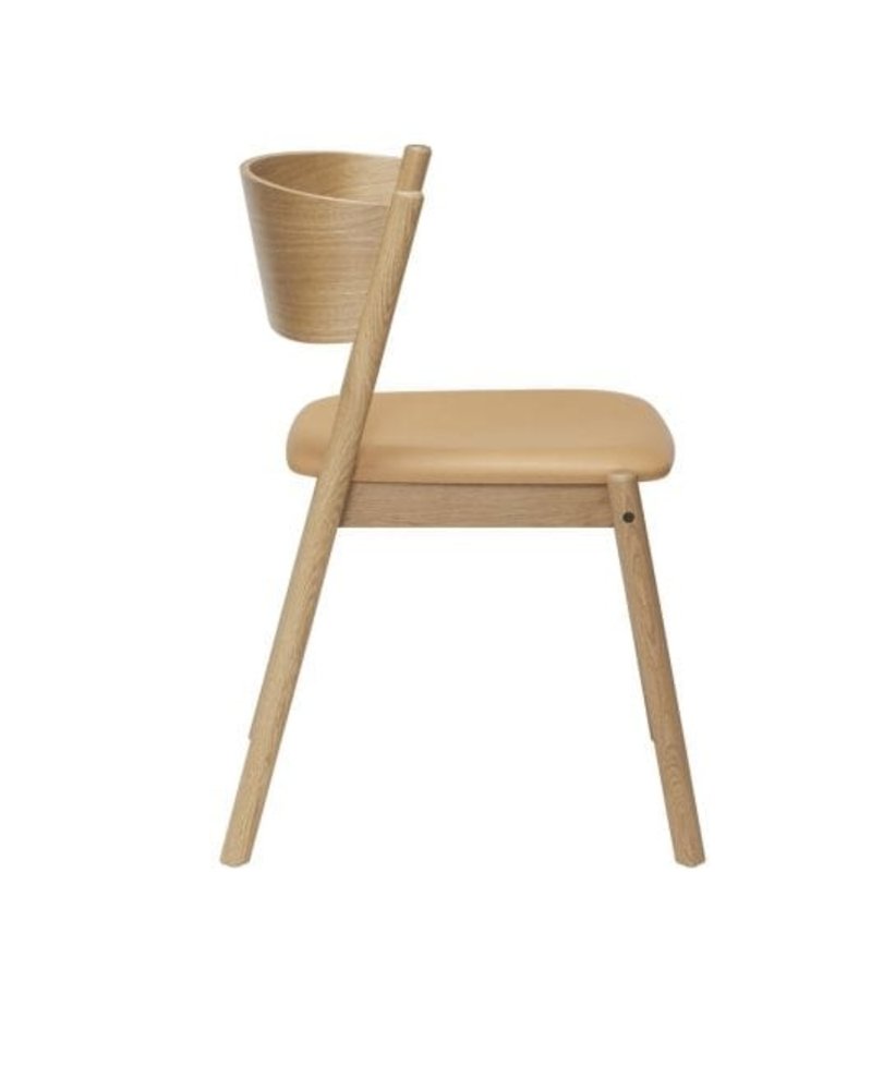 Hubsch Oblique stoel met leren zitting - 331603