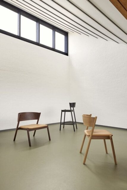 Hubsch Sned stol med lädersits - 331603