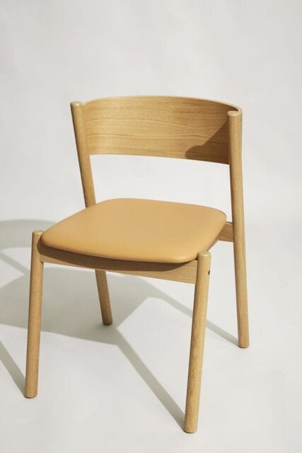 Hubsch Chaise Oblique avec assise en cuir - 331603