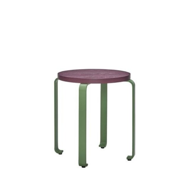 Hubsch Smile stool burgundy/green - 021607