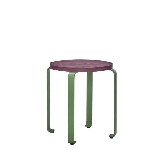 Hubsch Smile stool burgundy/green - 021607