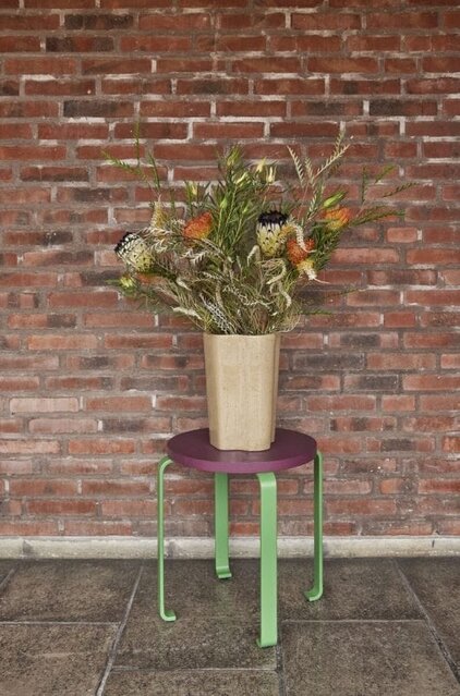 Hubsch Smile kruk burgundy/groen - 021607