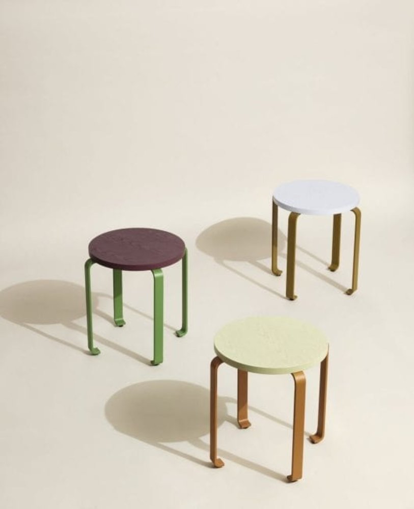 Hubsch Smile stool light green/orange - 021606 Hubsch Smile stool light green/orange - 021606