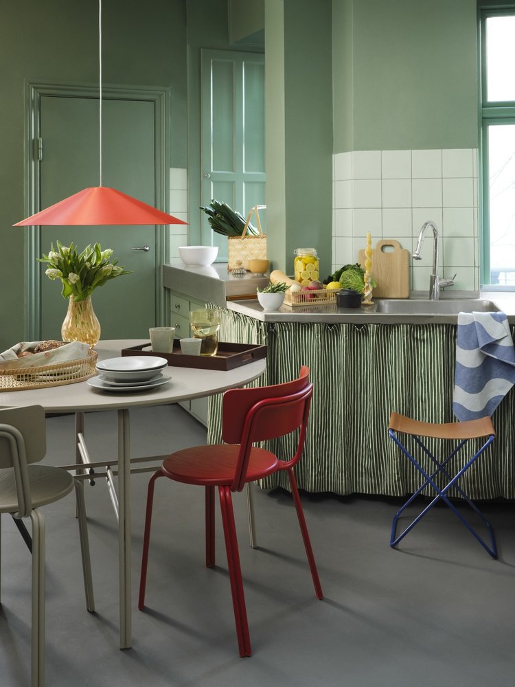 Broste Copenhagen Falda lámpara colgante roja Ø60cm - 60080009 Broste Copenhagen Falda lámpara colgante roja Ø60cm - 60080009