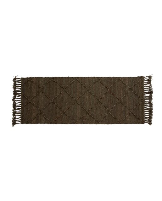 Nordal Jutan teppe M brun/grønn 200x75cm - 84423