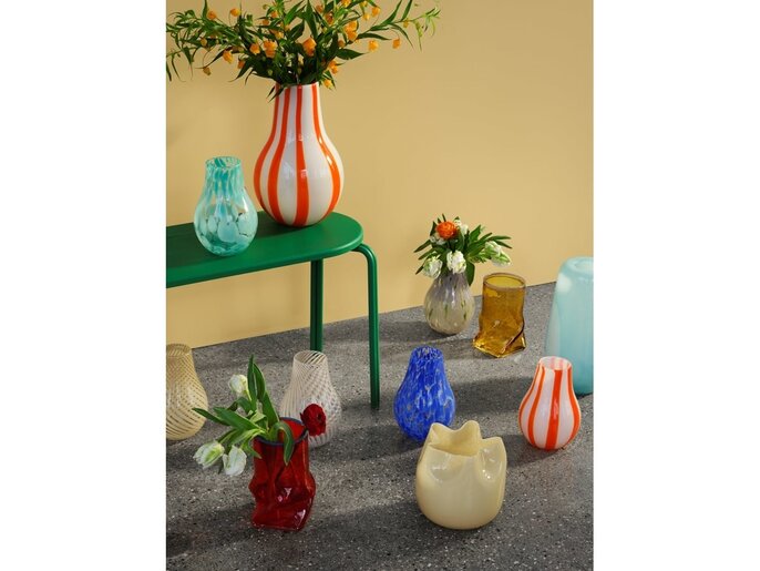 Broste Copenhagen Ada vaas crossstripe geel - 14485071