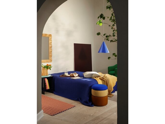 Broste Copenhagen Teichhocker Blau/Sand/Ocker Ø38cm - 31001143