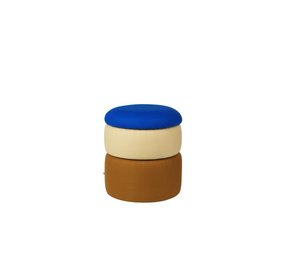Broste Copenhagen Pouf Pond bleu/sable/ocre Ø38cm Broste Copenhagen Pouf Pond bleu/sable/ocre Ø38cm