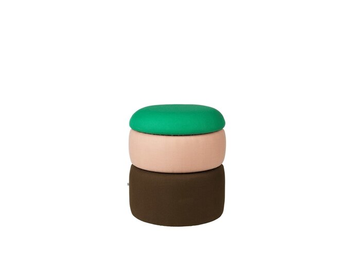 Broste Copenhagen Pouf Pouf Grün/Rosa/Kaffee Ø38cm - 31001144