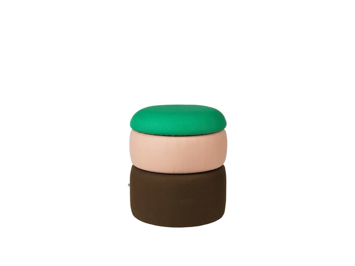 Broste Copenhagen Green/Pink Pond Pouf /Coffee Ø38cm - 31001144