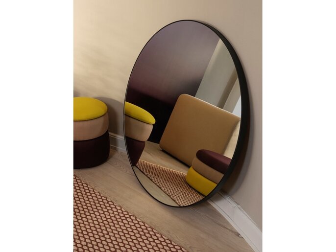 Broste Copenhagen Pouf Pond giallo/beige/uva scura Ø38cm - 31001145