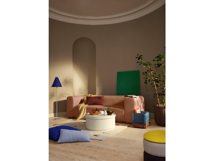 Broste Copenhagen Dampuff gul/beige/mørk drue Ø38cm - 31001145