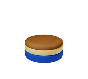 Broste Copenhagen Pouf Pond bleu/sable/ocre Ø68cm Broste Copenhagen Pouf Pond bleu/sable/ocre Ø68cm