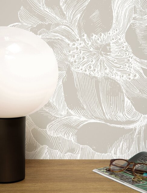 KEK Amsterdam Engraved floral wallpaper WP-746 gray 300x280cm