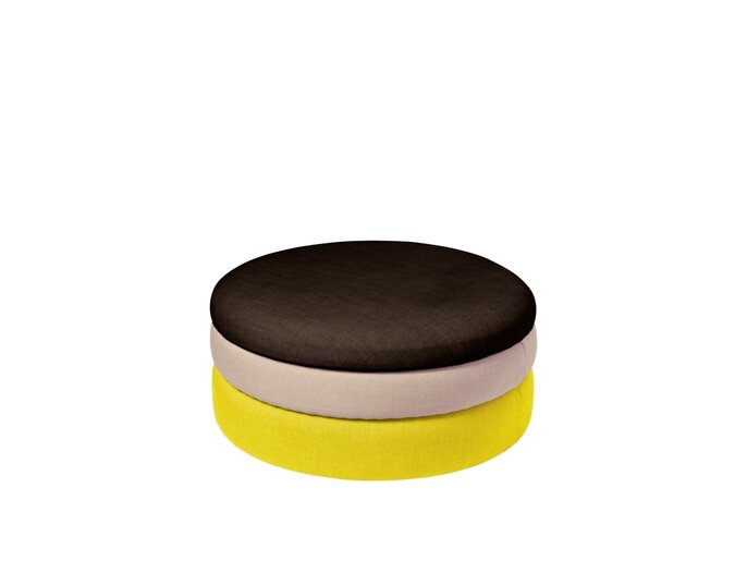 Broste Copenhagen Pond pouf jaune/beige/raisin foncé Ø68cm - 31001148