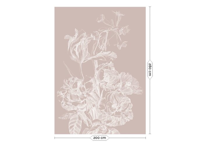 KEK Amsterdam Papel pintado floral grabado nude WP-744 200x280cm